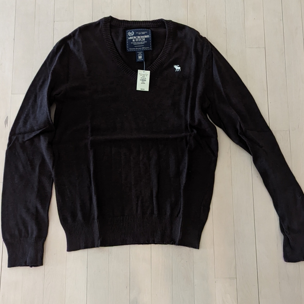 NWT! Brown Abercrombie & Fitch V-Neck Sweater